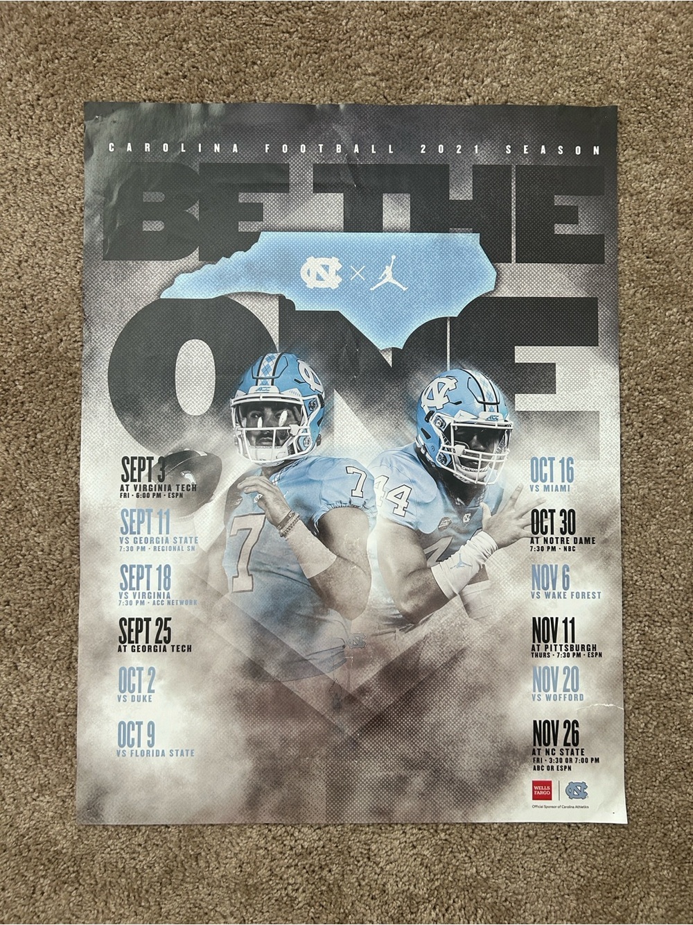UNC Tar Heels Football 2021 Poster